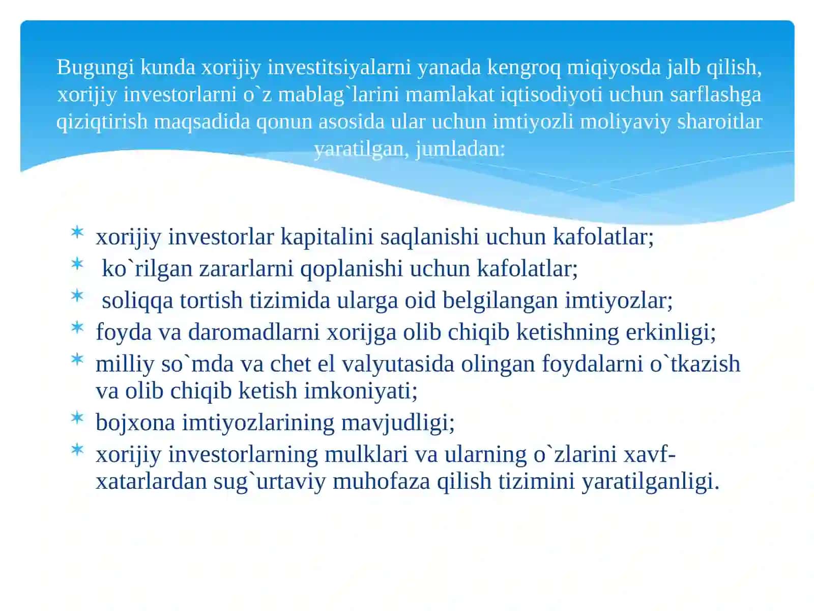Xorijiy investitsiyalarni jalb qilishningcheteltajribasi 4