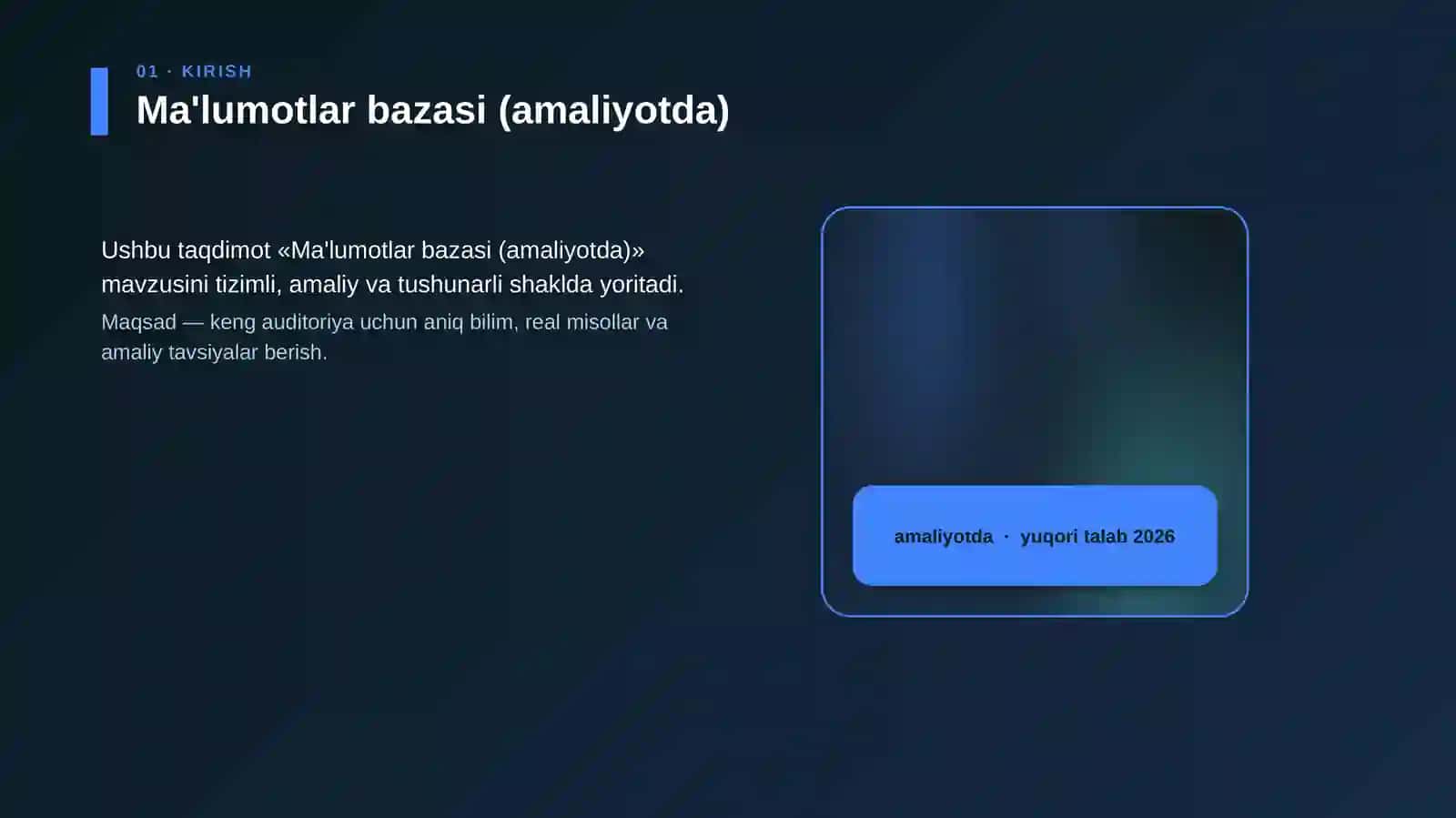 Ma'lumotlar bazasi (amaliyotda) 4
