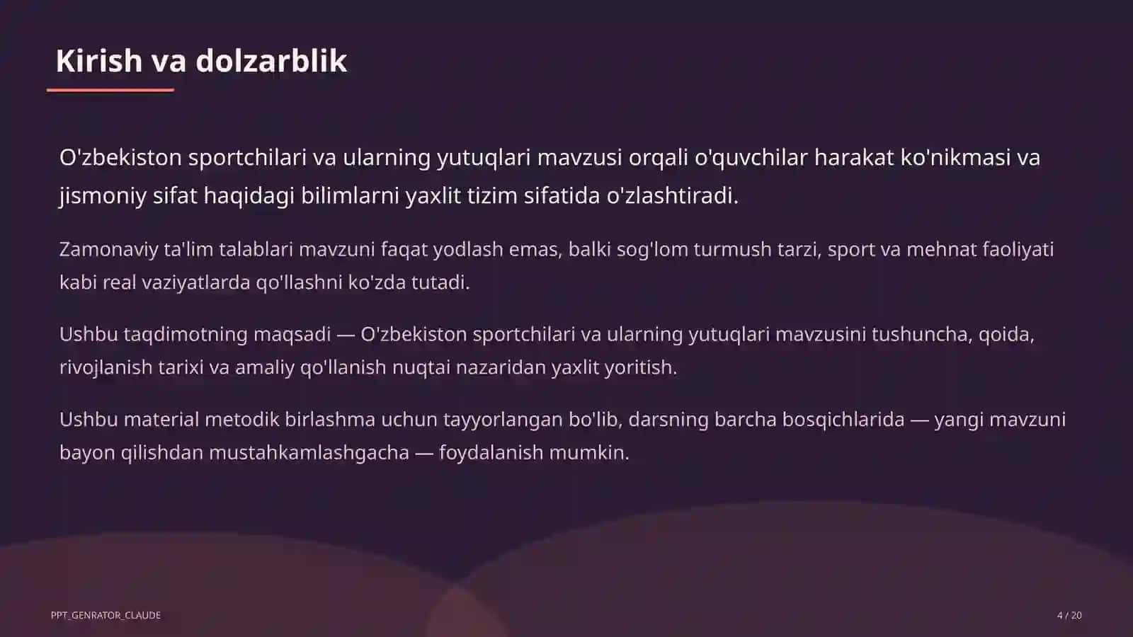 O'zbekiston sportchilari va ularning yutuqlari (11-sinf) 4
