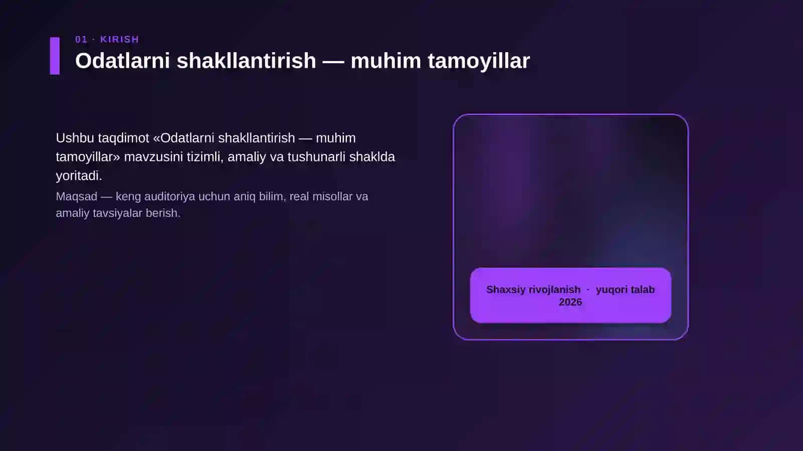 Odatlarni shakllantirish - muhim tamoyillar 4