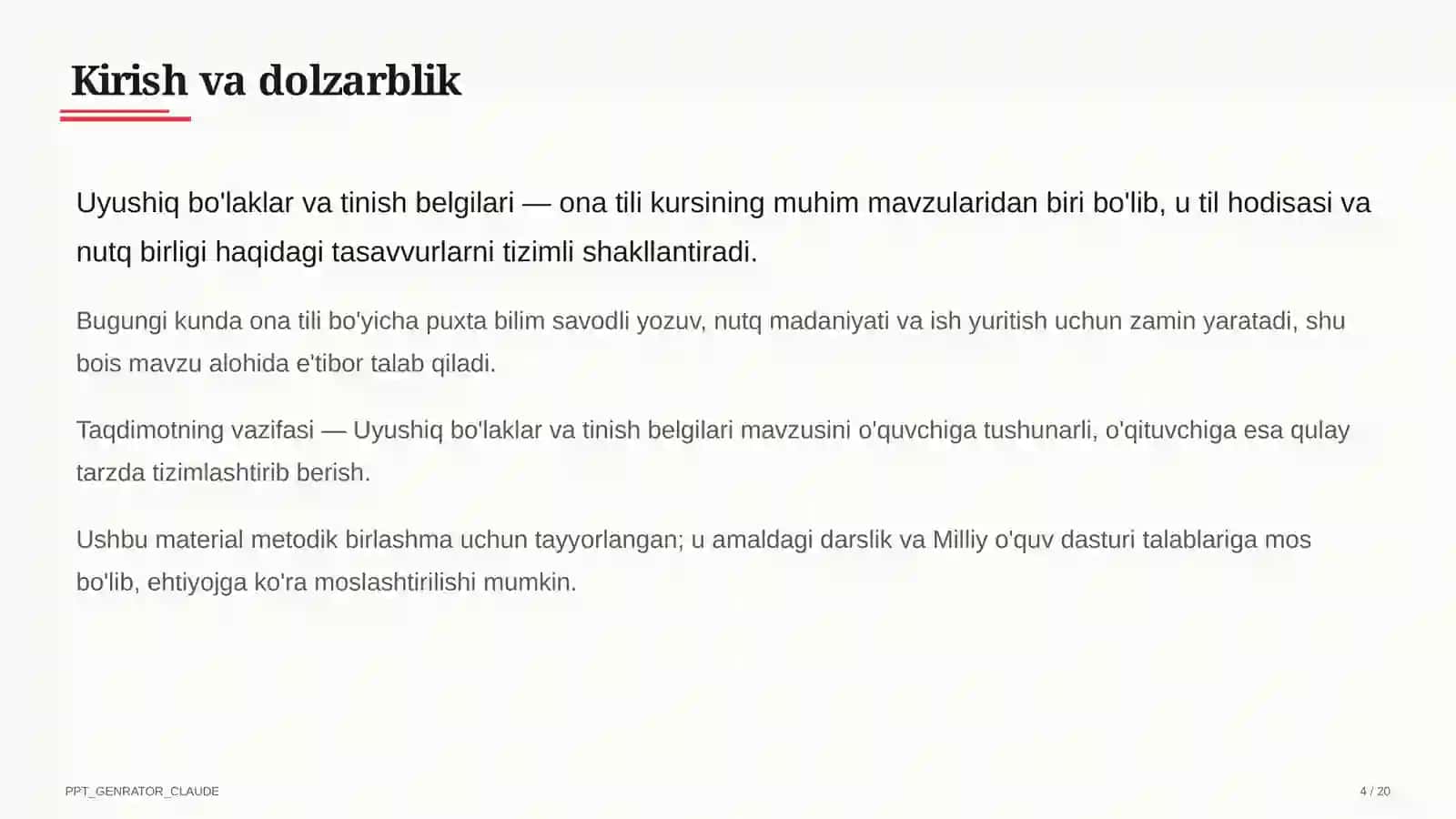 Uyushiq bo'laklar va tinish belgilari (8-sinf) 4