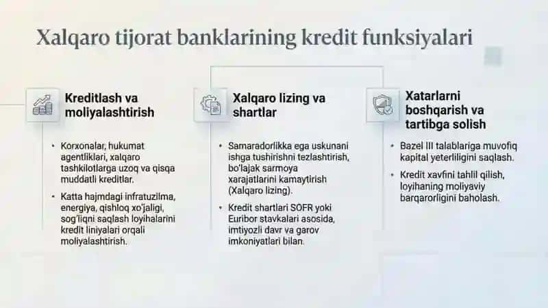 Xalqaro tijorat banklari: funksiya va mas'uliyat nomli 17 betlik taqdimot 4