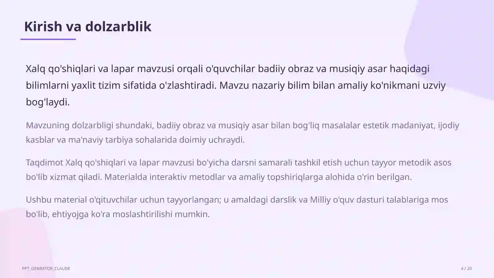 Xalq qo'shiqlari va lapar (3-sinf) 4