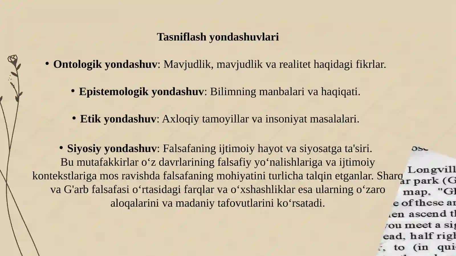 Falsafaning mohiyati va oid Sharq va G'arb mutaffakirlarining ta'riflari 4