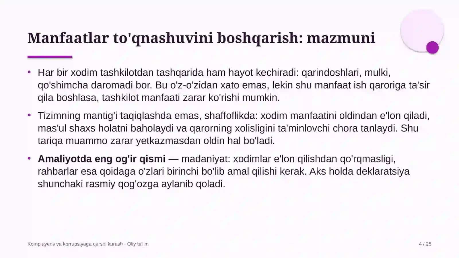 Yilqichilikda manfaatlar to'qnashuvini boshqarish 4