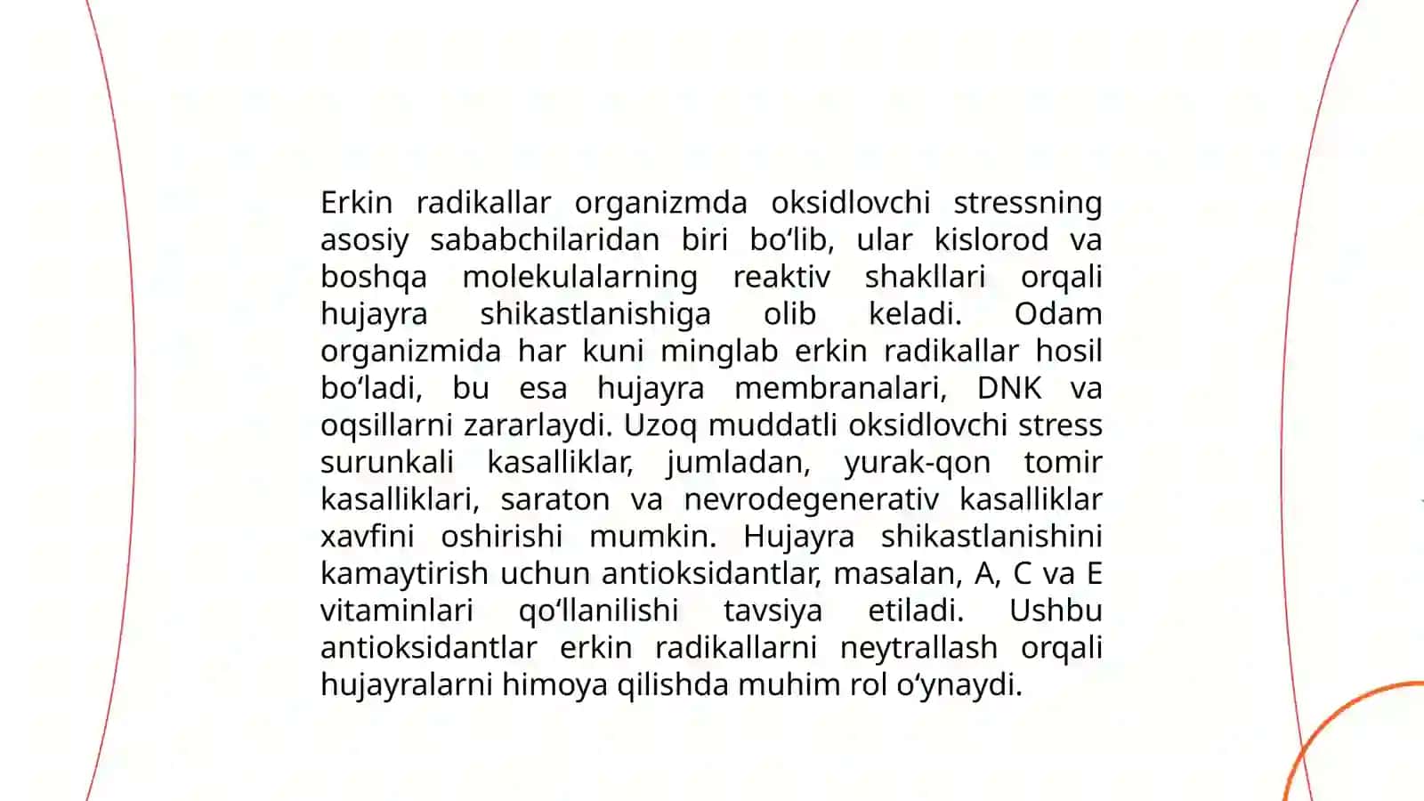 Lipidlarni peroksidlanishi va hujayra shikastlanishi patogenezidagi ahamiyati 4