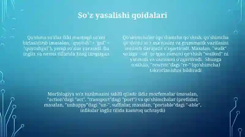 Soʻz tarkibi. Yetakchi va koʻmakchi morfemalar 4