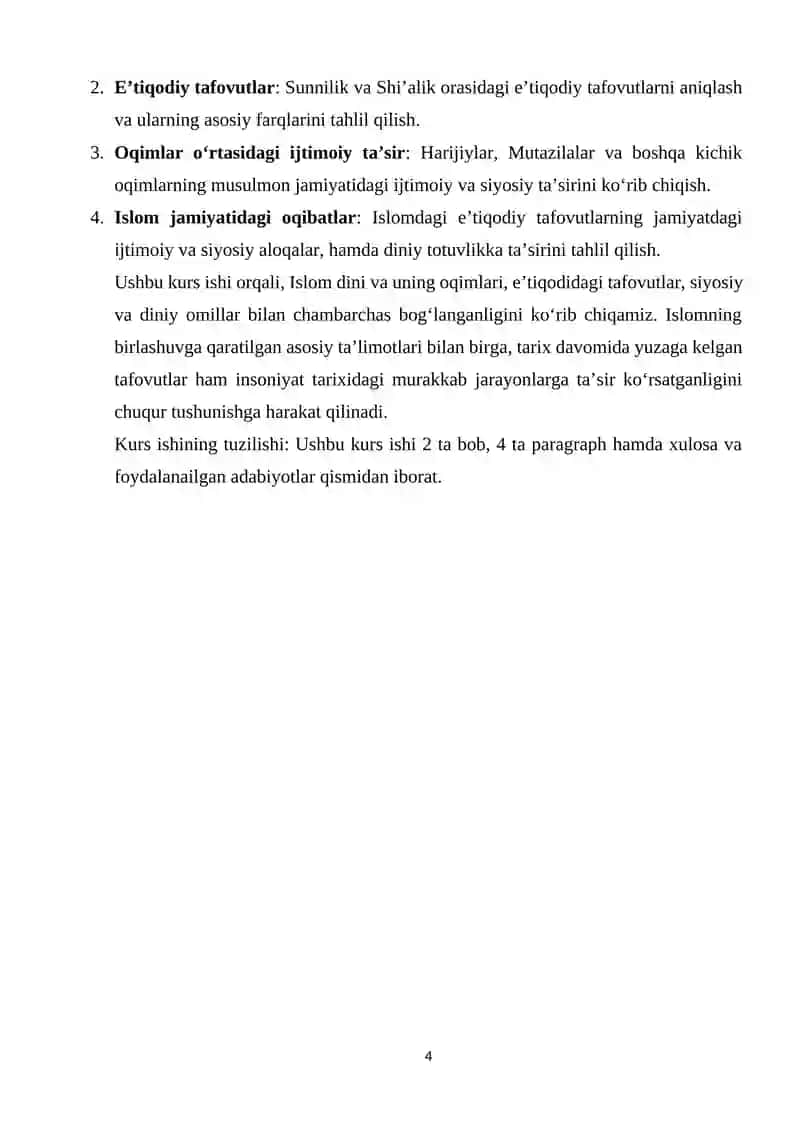 Islom oqimlari va yoʻnalishlarning paydo boʻlishi sabablari eʼtiqodidagi boʻlinish sabablari va oqibatlari 4