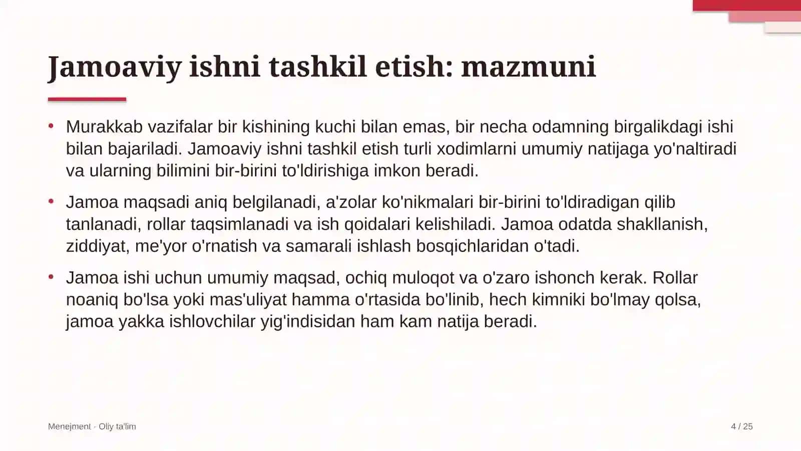 Menejment · Oliy Ta'lim 4