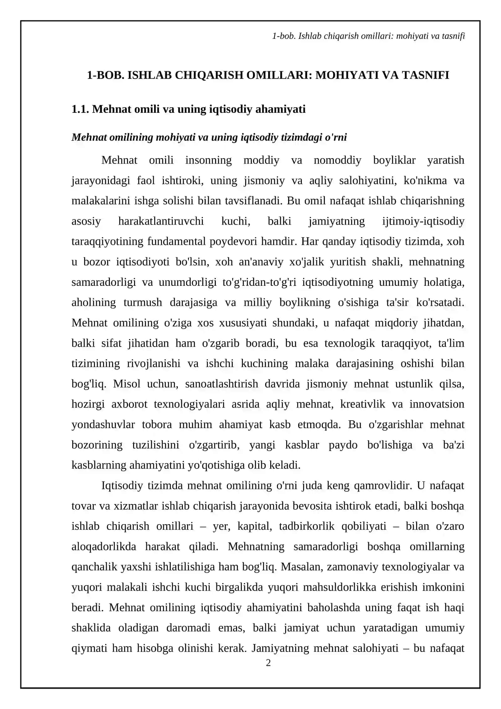 Ishlab chiqarish omillari, ularning o'zaro ta'siri, rivojlanishi 4