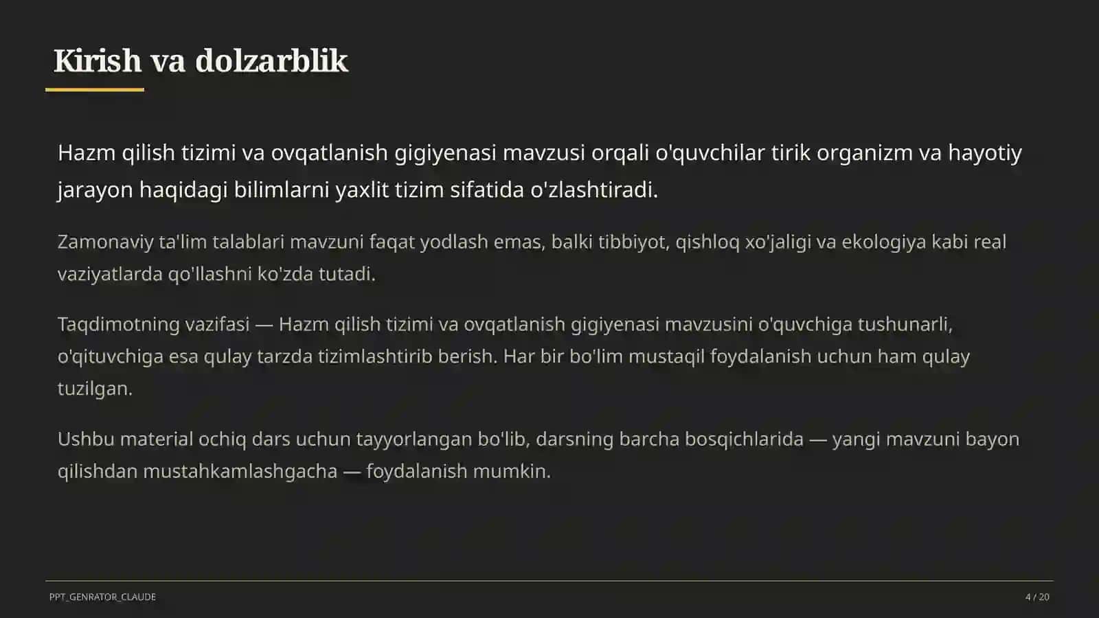 Hazm qilish tizimi va ovqatlanish gigiyenasi (8-sinf) 4