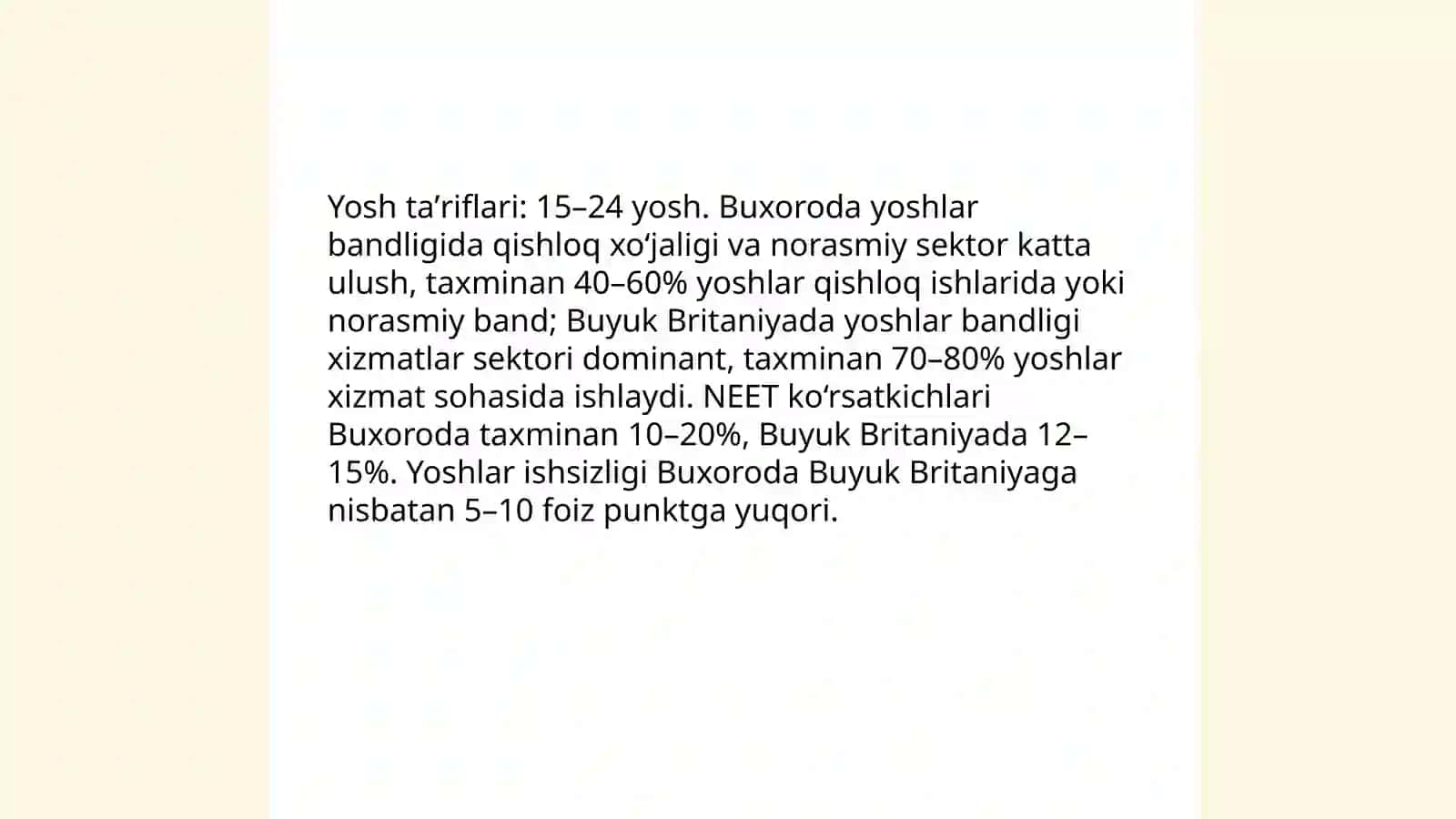 Yosh Buxoroliklar va Buyuk Britaniya ni oldingi holatini solishtirish 4