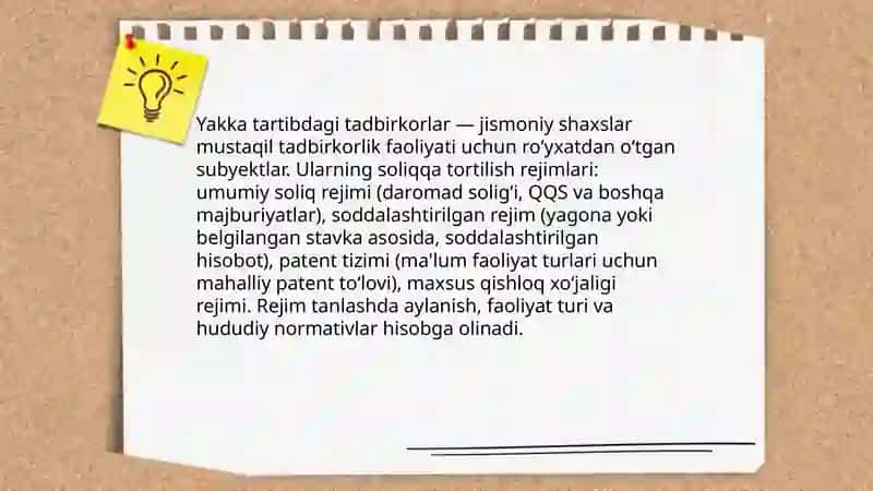 Soliq toʻlovchilarning ayrim toifalarini soliqqa solish 4