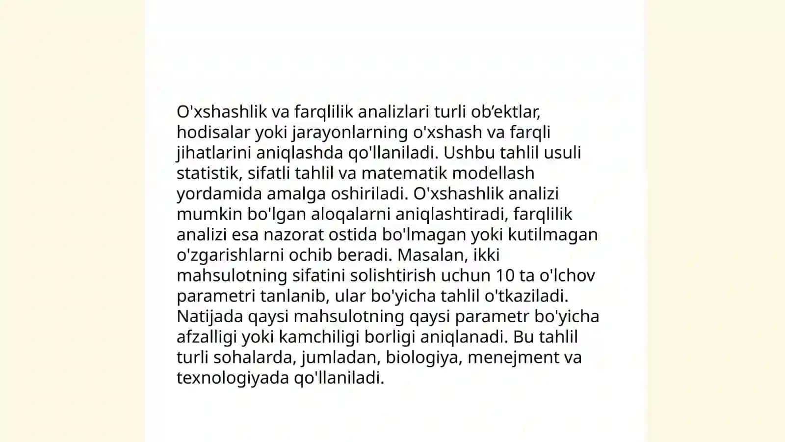 Taqqoslash ha doir masalalar 4