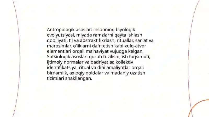 Ma'naviyatning vujudga kelishi(genezisi) va dastlabki rivojlanish davri 4