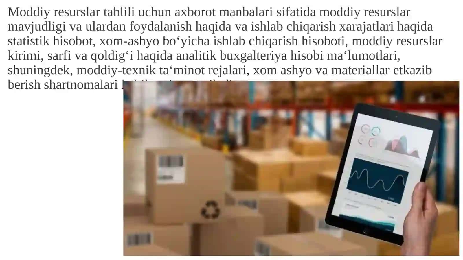 MODDIY RESURSLAR BILAN TA’MINLANGANLIK VAULARDAN FOYDALANISH TAHLILI 4
