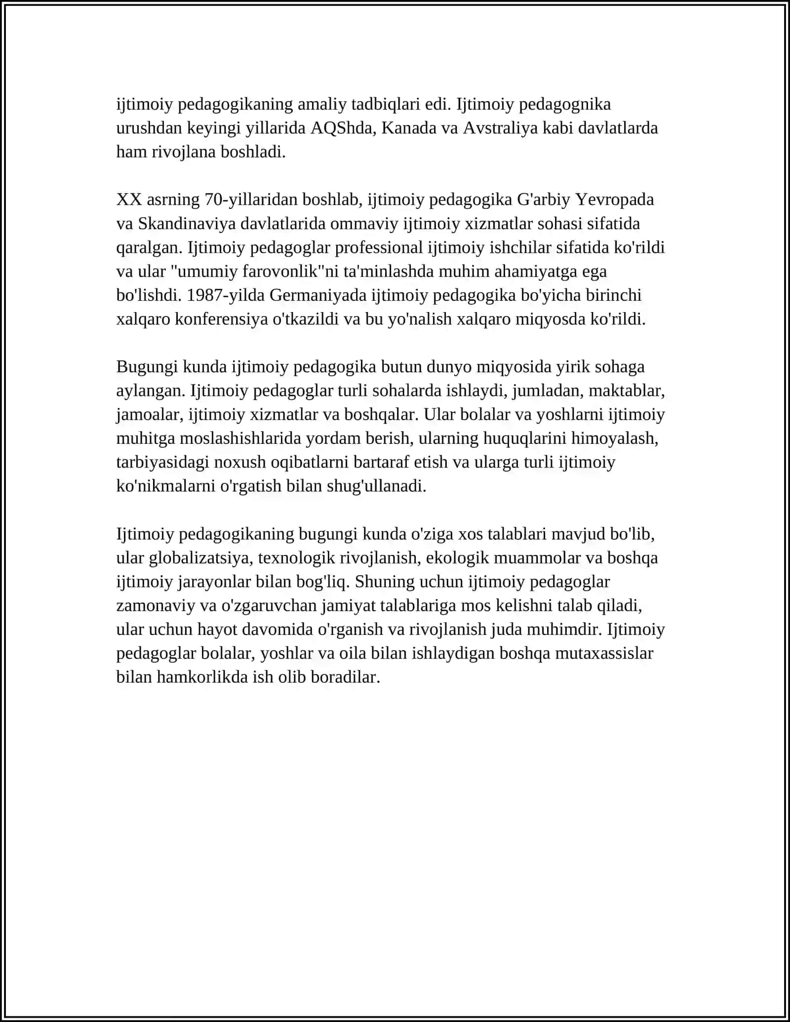 IJTIMOIY PEDAGOGIK FAOLIYAT PEDAGOGIKA FANI SOHASI SIFATIDA 4
