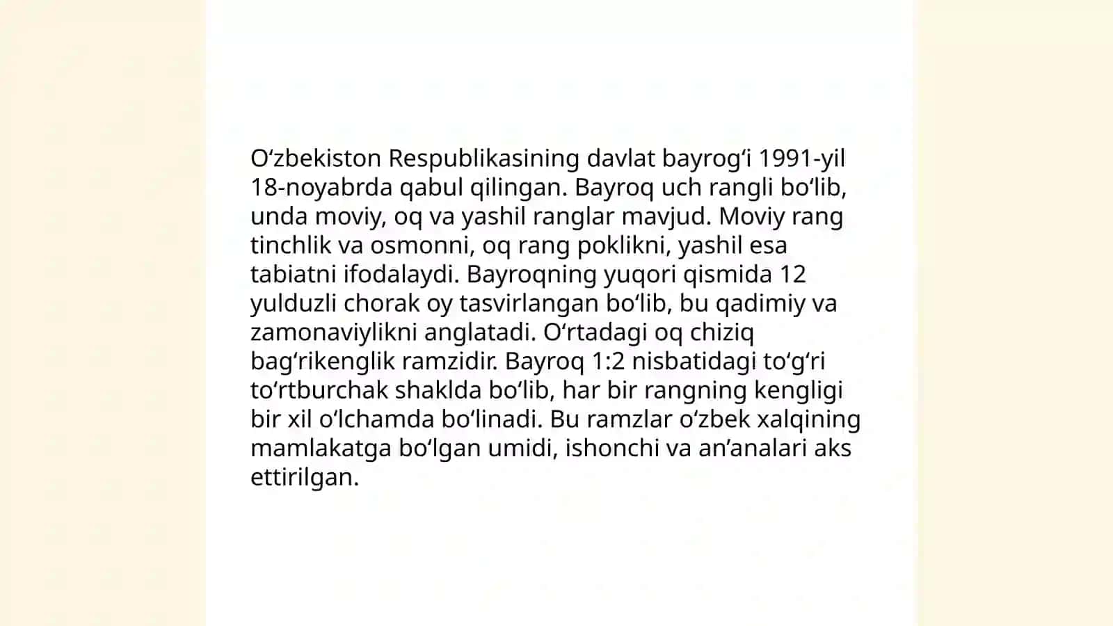 Davlat ramzlari.Mustaqil Õzbekistonda hokimiyatlar bõlinishi prinsipi 4