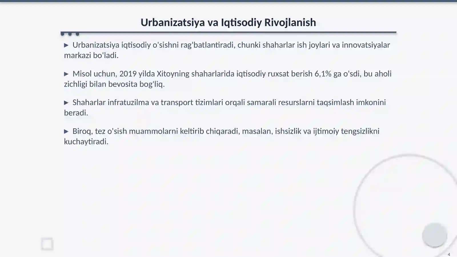 Shaharlar: Urbanizatsiya va Atrof-muhit 4
