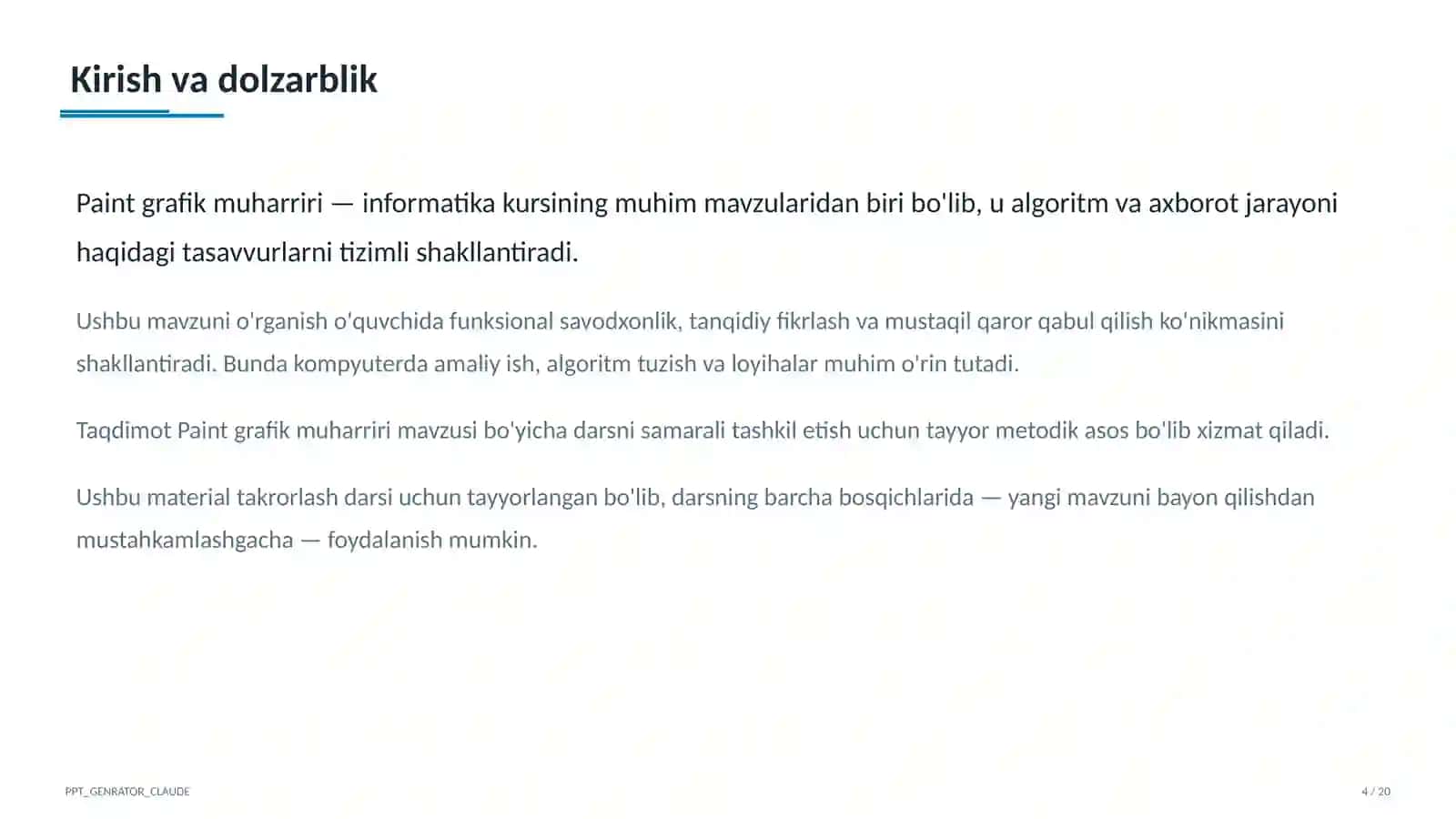 Paint grafik muharriri (5-sinf) 4