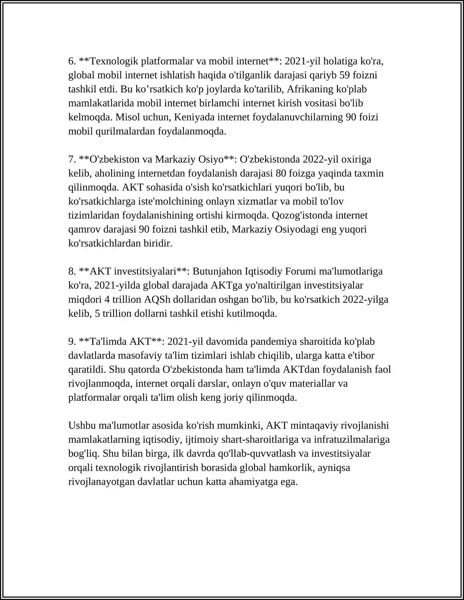 ISHLAB CHIQARISH VA AXBOROT KOMMUNIKATSIYA INFRATUZILMASI RIVOJLANISHINING MINTAQAVIY XUSUSIYATLARI 4