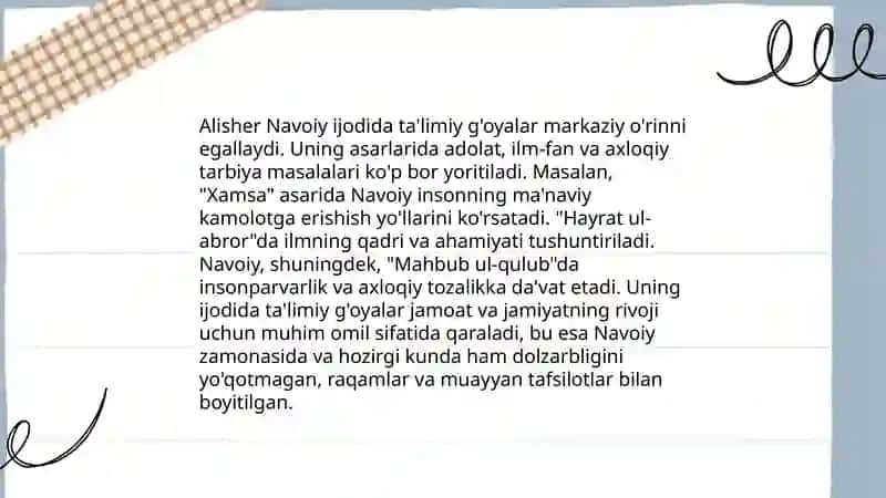 Alisher Navoiy va Abdurahmon Jomiyning pedagogik qarashlari 4