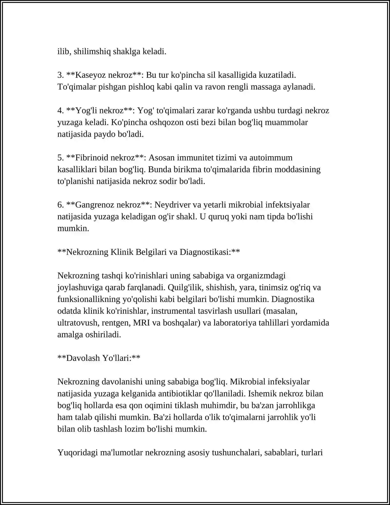 HUJAYRA O’LIMINING SABABLARI NEKROZ 4