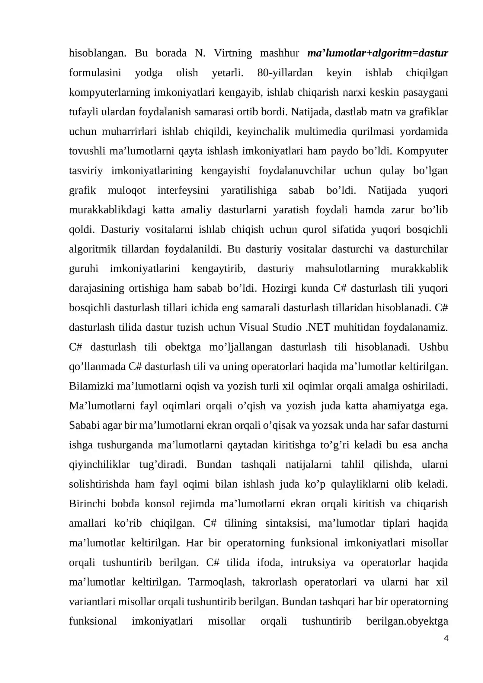 C# dasturlash tilida inkapsulyasiya 4