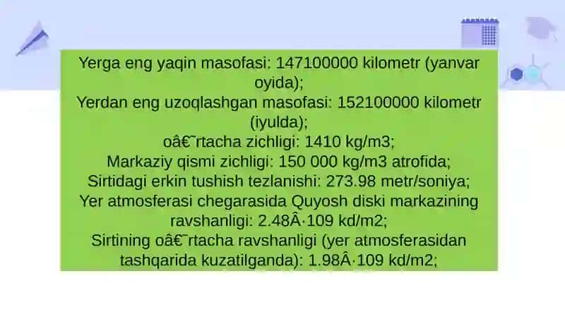 Fizika astronomiya yònalishi talabasi Sevinchning astronomiya fanidantayyorlagan taqdimoti 4