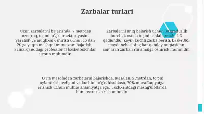 Basketbol oʻyin texnikasi va taktikasini tasnifi 4