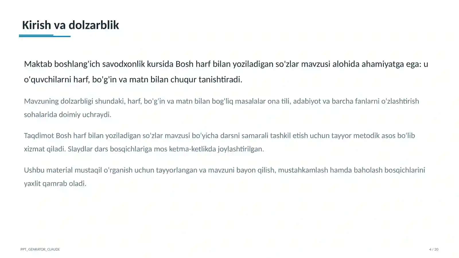 Bosh harf bilan yoziladigan so'zlar (2-sinf) 4