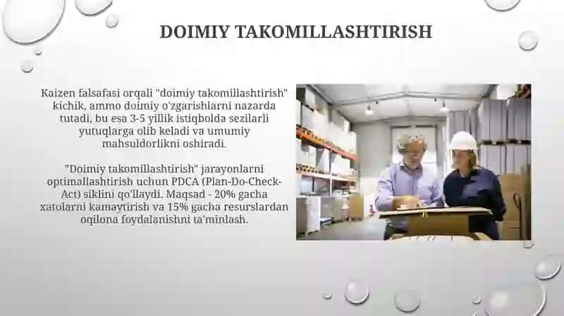 Quyma komponentlarni tushirish va tashish bulimini nazorat qilish va boshqarish 4