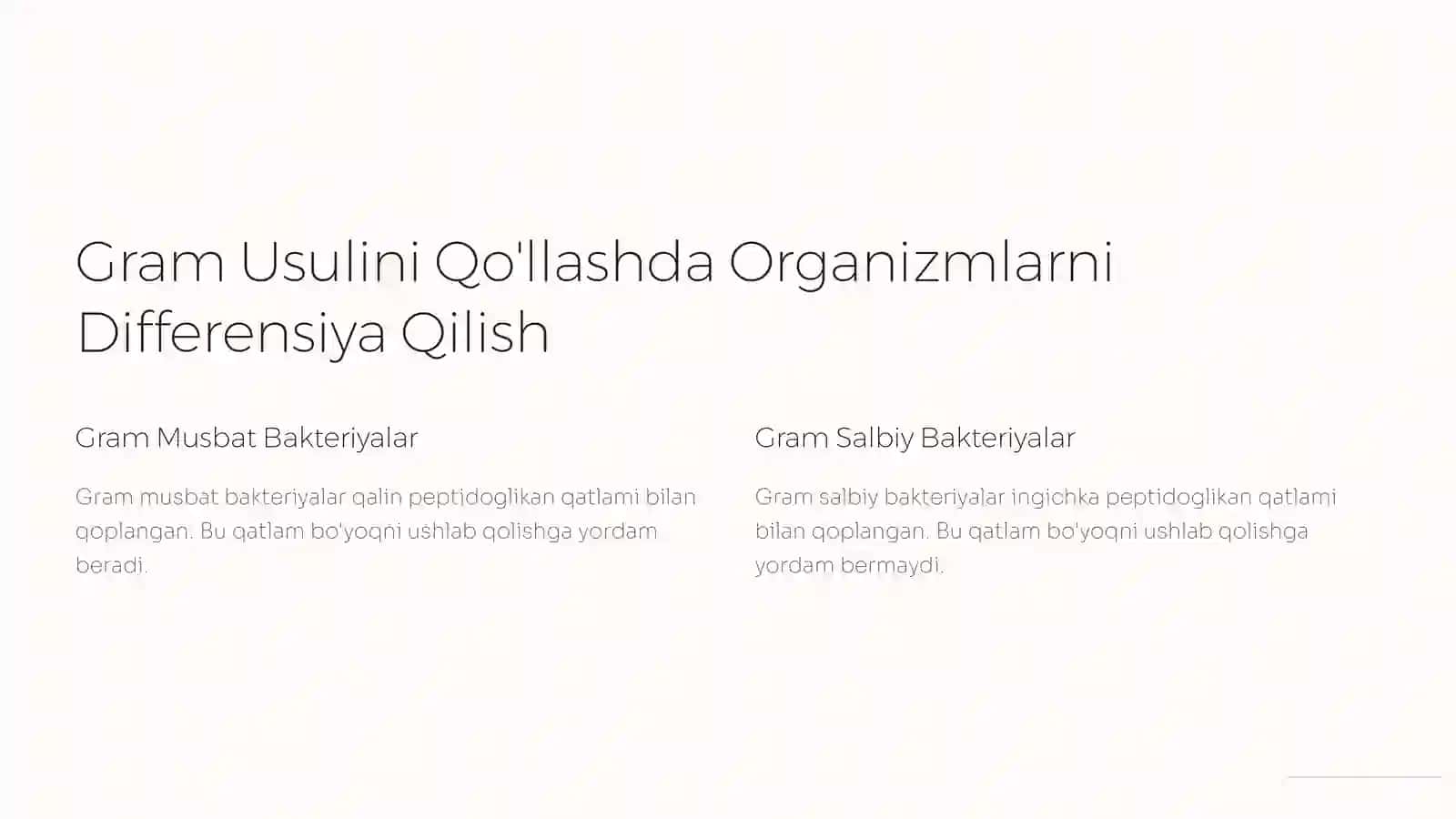 Gramusulidabo'yashvaorganizmlarnidifferensiyaqilish 4