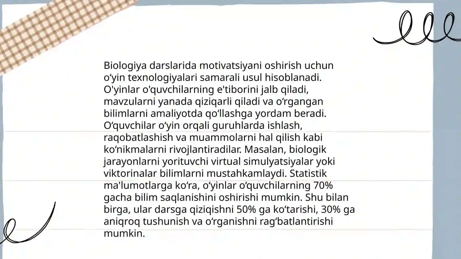 Umumiy biologiyani o‘qitishda didaktik o'yin texnologiyasidan foydalanish 4