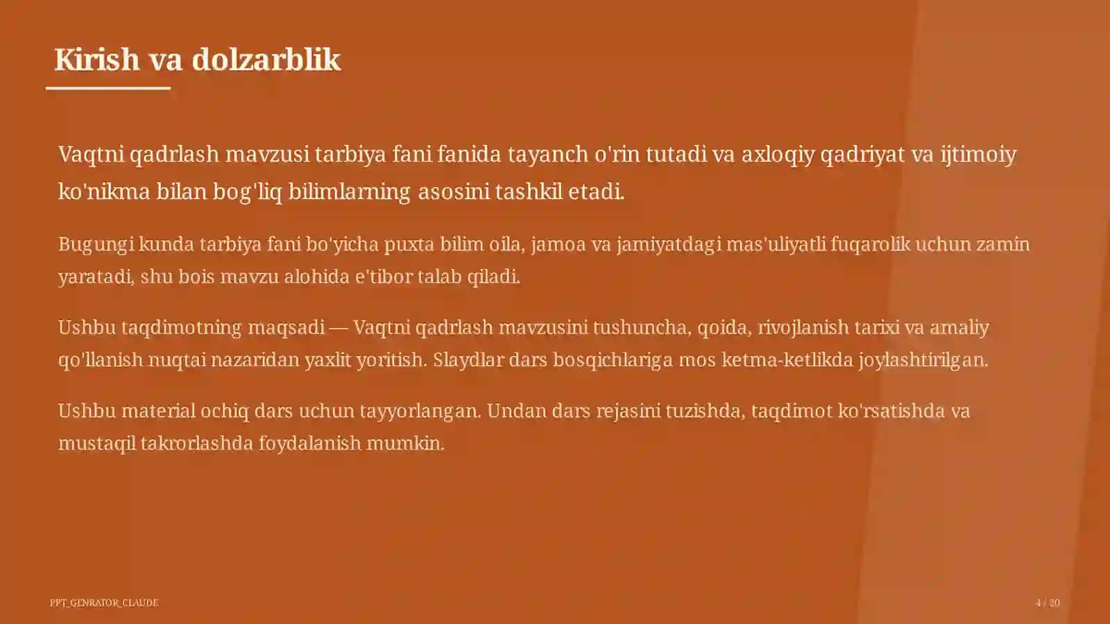 Vaqtni qadrlash (4-sinf) 4