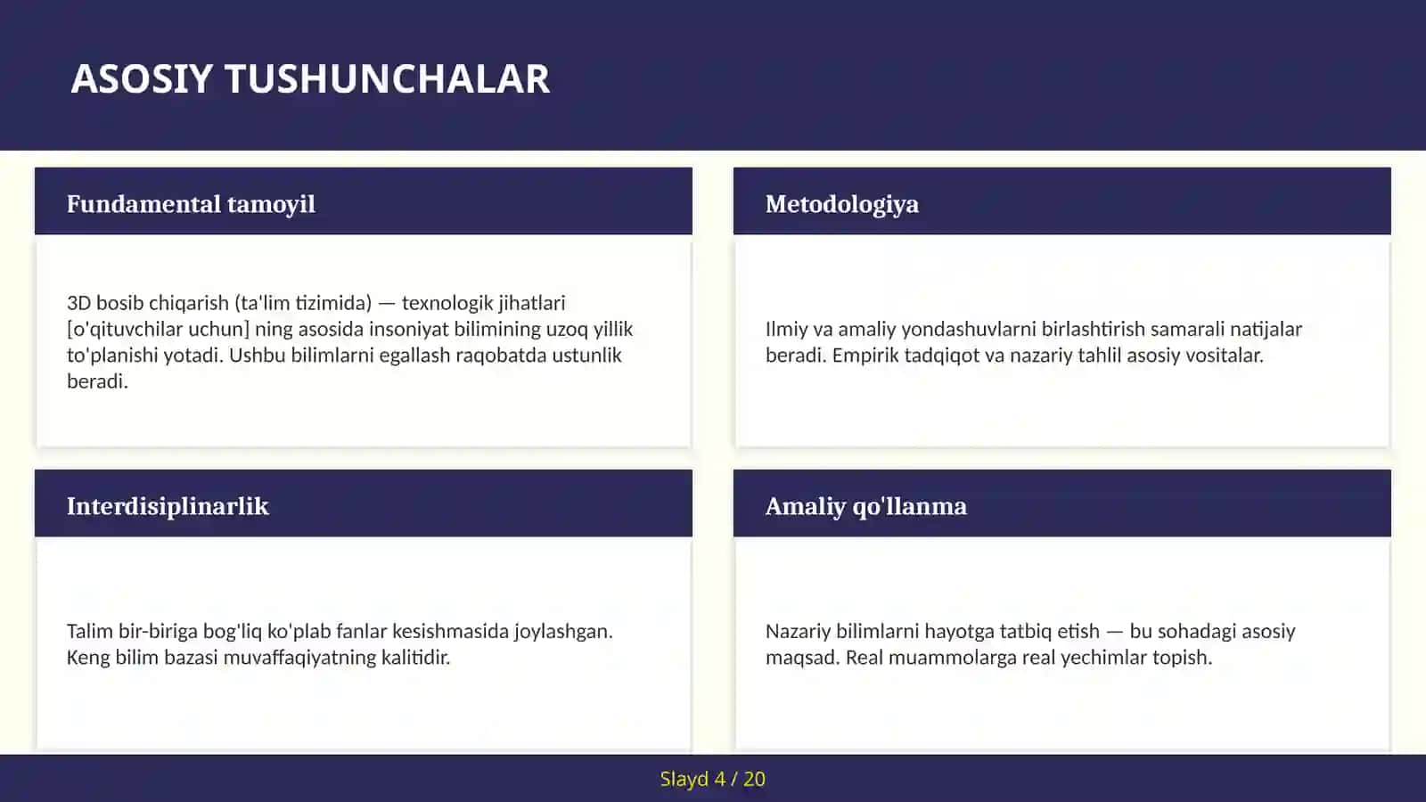 3D bosib chiqarish (ta'lim tizimida) — texnologik jihatlari [o'qituvchilar uchun] 4