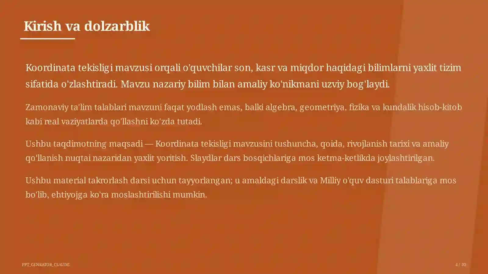 Koordinata tekisligi (6-sinf) 4