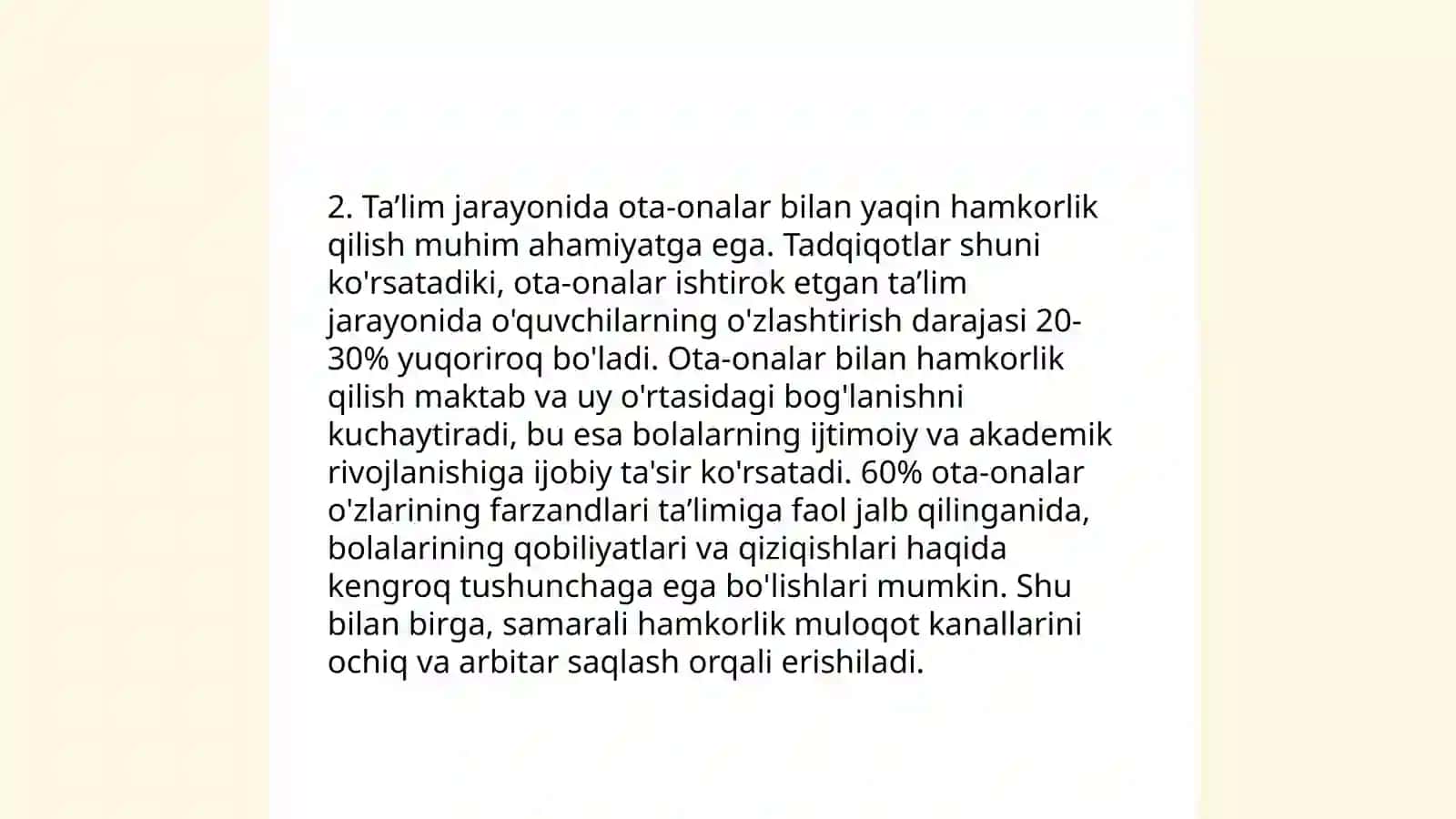 Yordamga muhtoj bolalar ta'lim tizimiga jalb etishda ota-onalarning roli 4