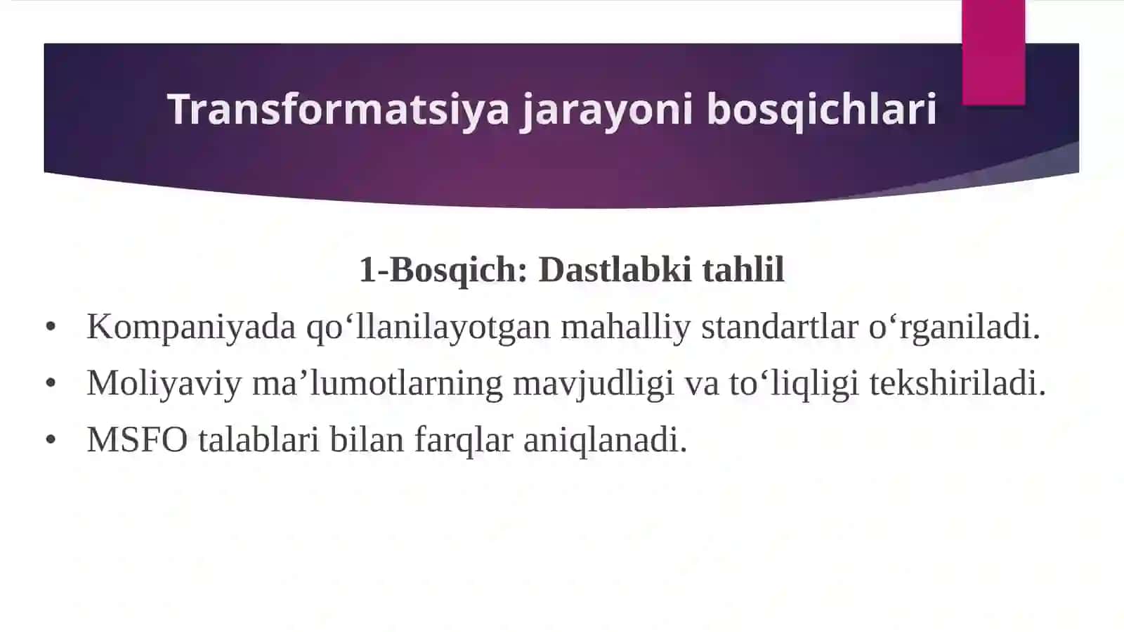 MOLIYAVIY HISOBOT TRANSFORMATSIYASI 4