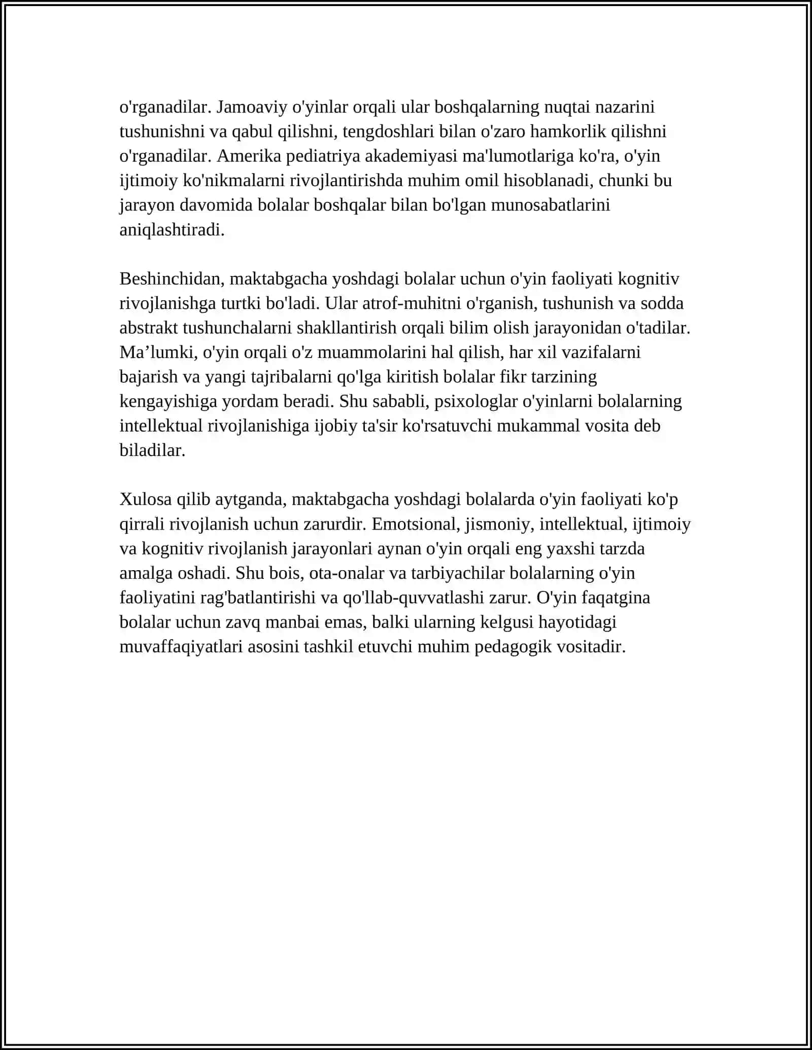 MAKTABGACHA YOSHDAGI BOLALARDA OYIN FAOLIYATLARINING XUSUSIYATLARI 4
