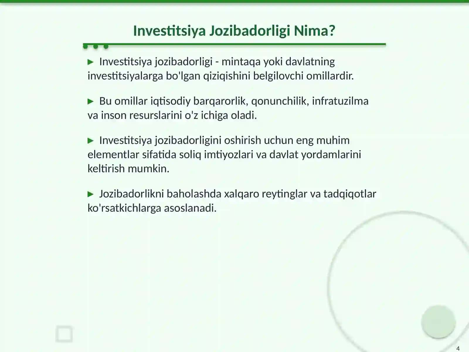 Mintaqalar Investisiya Jozibadorligini Oshirish 4