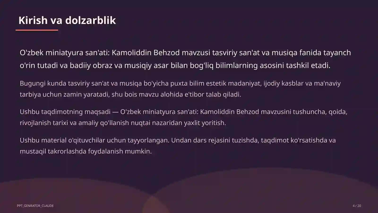 Tasviriy san'at va musiqa (1– 7) — o'qituvchilar uchun 4