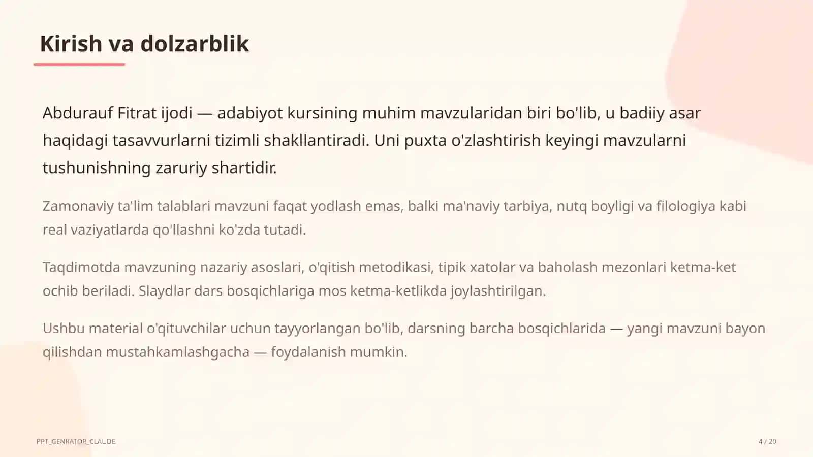 Abdurauf Fitrat ijodi (9-sinf) 4