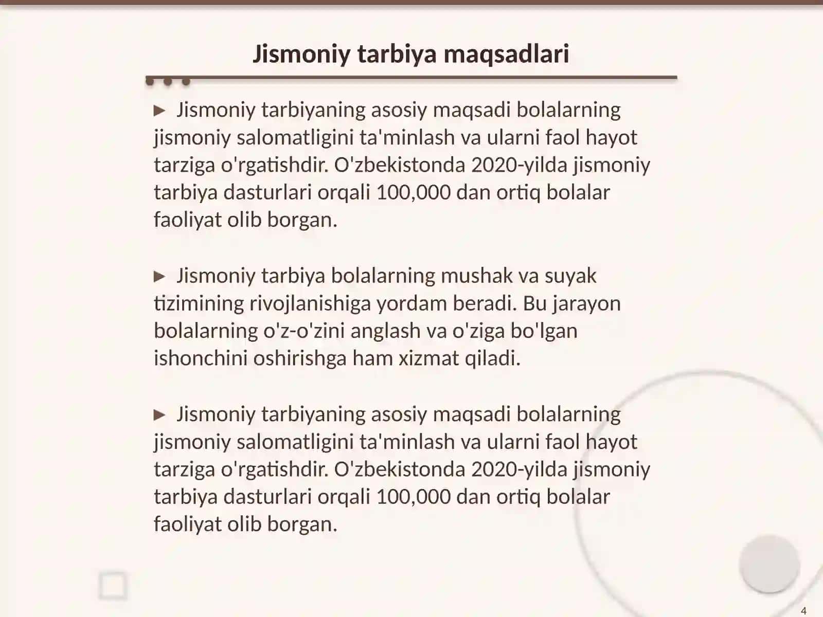 Maktabgacha yoshdagi bolalarni maktab ta'lmiga jismoniy jihatdan tayorlash 4