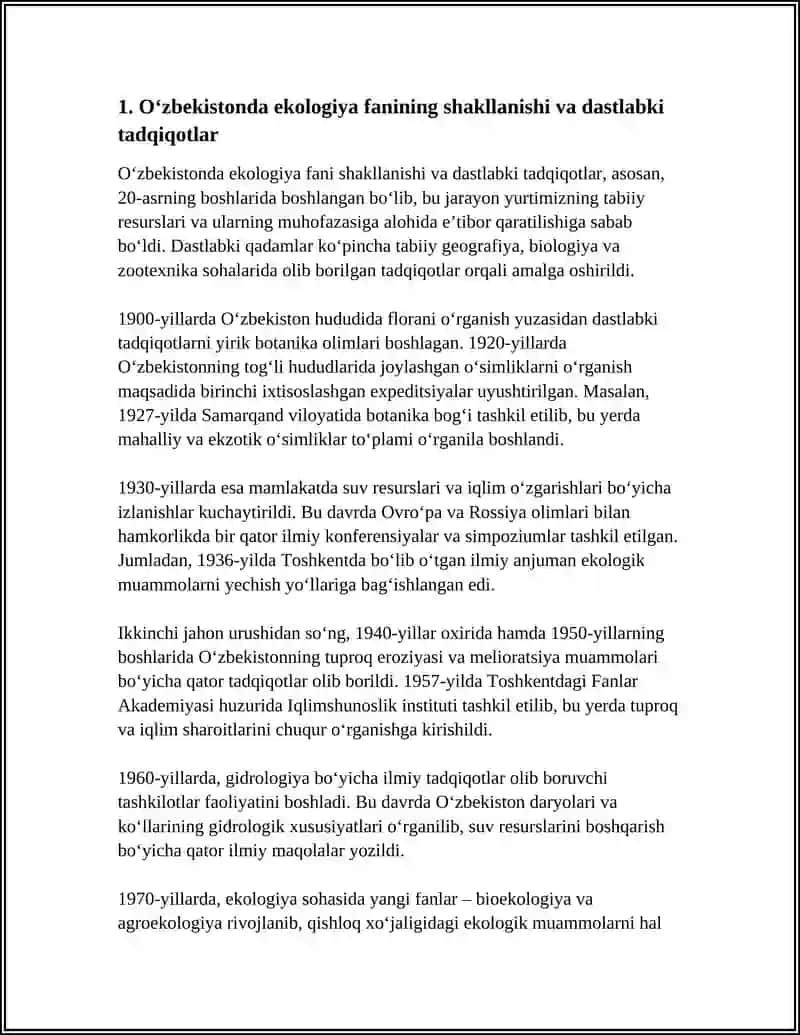 O‘zbekistonda ekologiya fanining qisqacha rivojlanish tarixi 4