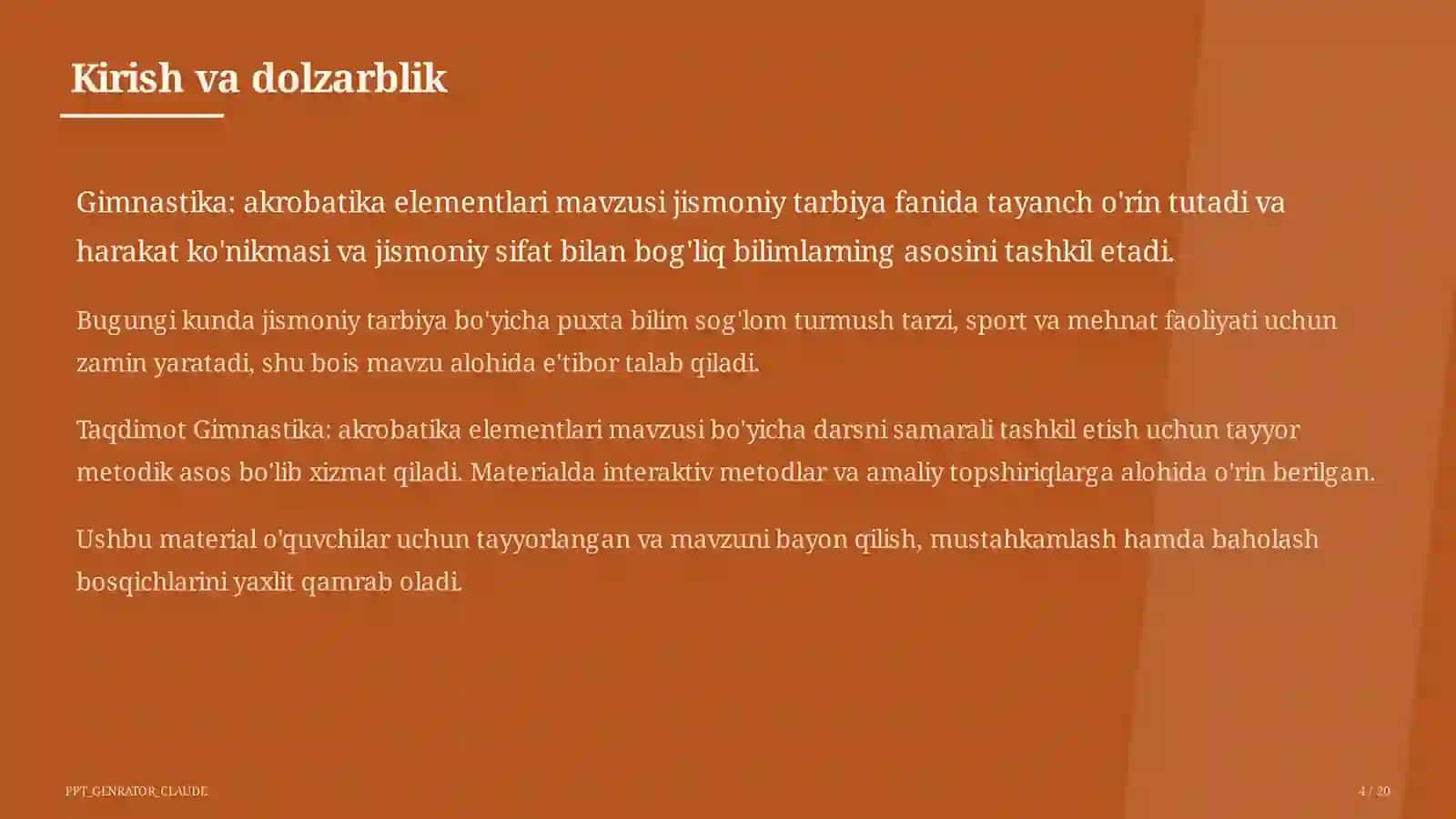 Gimnastika: akrobatika elementlari (3-sinf) 4