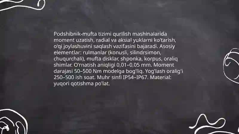 Podshibnik Mufta qurilish mashinalarida 4