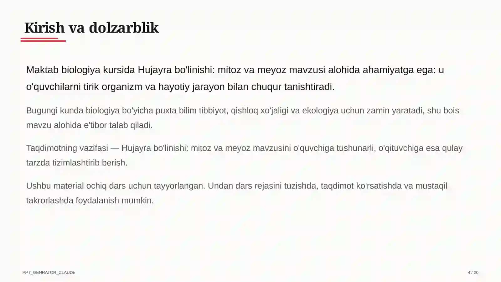 Hujayra bo'linishi: mitoz va meyoz (9-sinf) 4