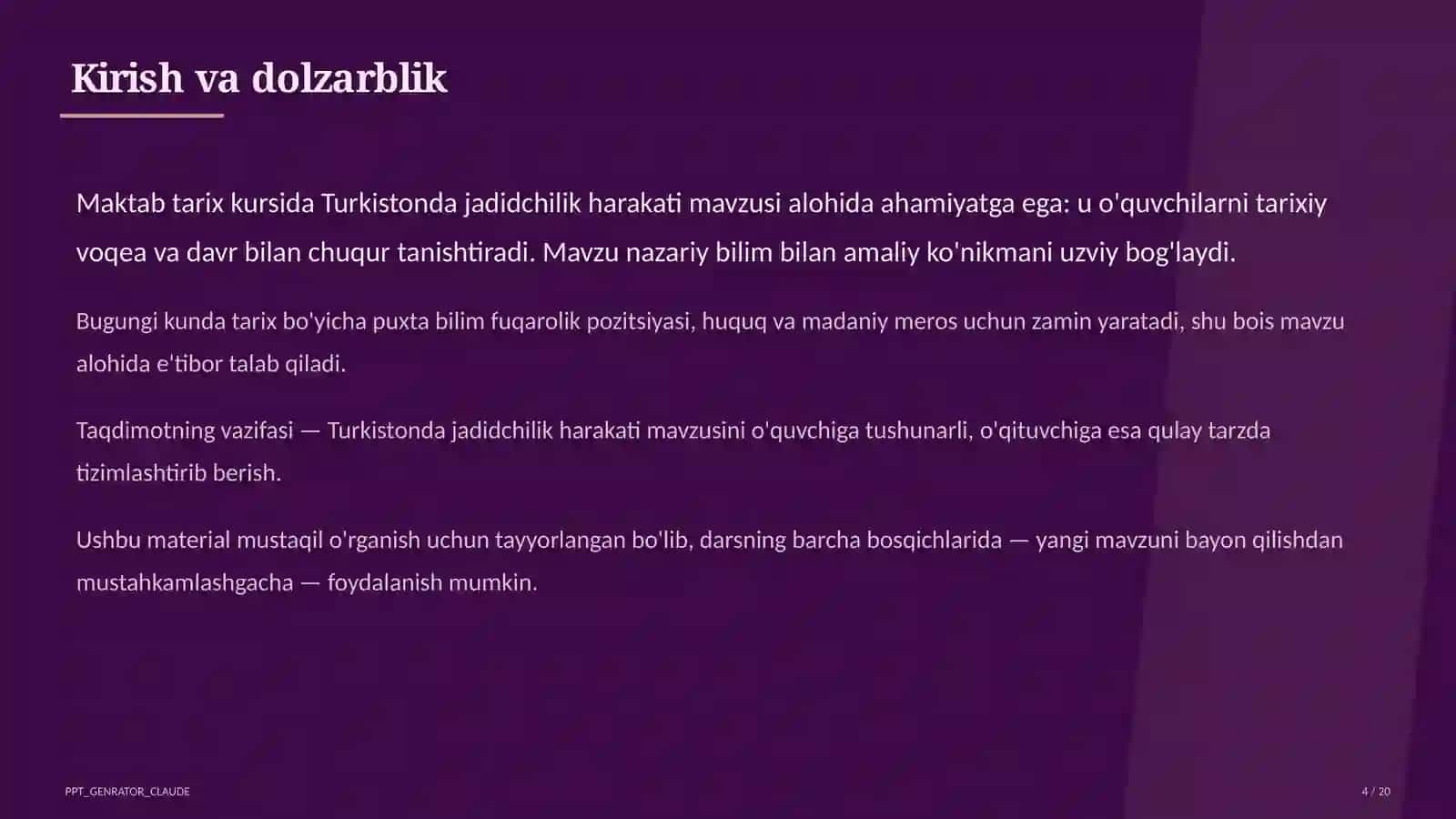Turkistonda jadidchilik harakati (9-sinf) 4