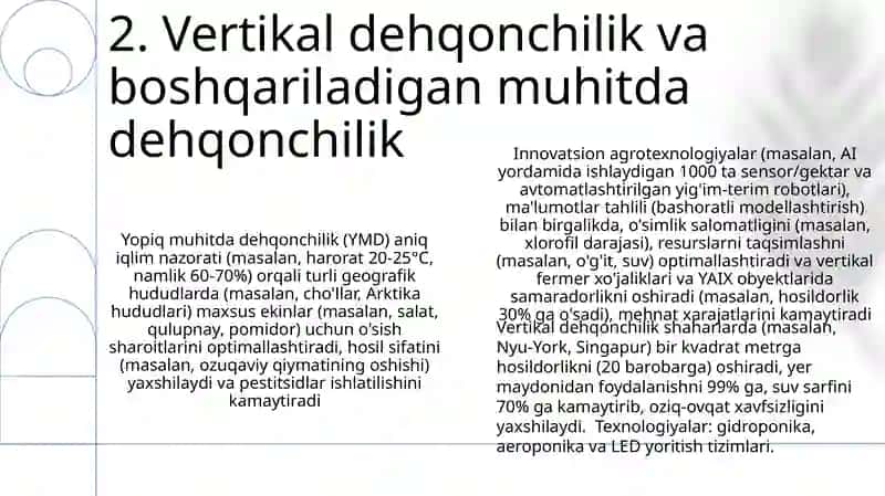 Noanʼanaviy ekinlar va agrotexnologiyalar 4